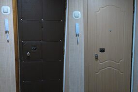 Обивка двери МДФ панелями - №7